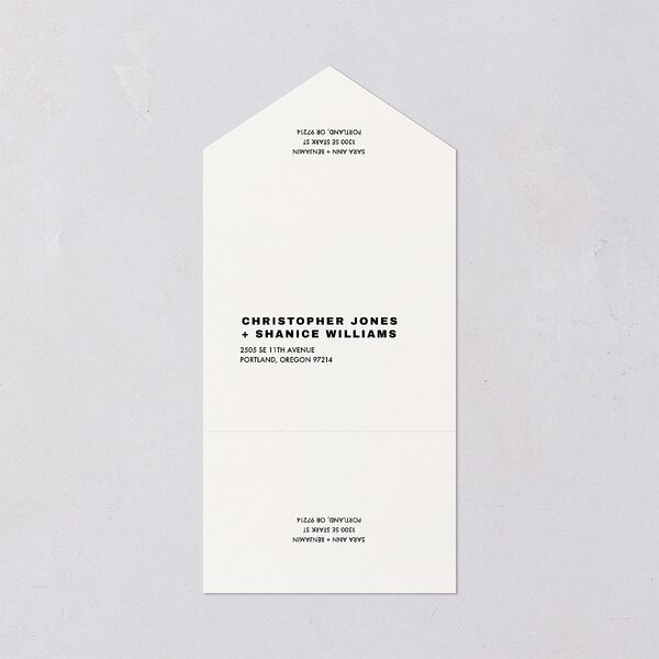 Cinematic Love Story All-in-One Wedding Invitations Pure White Signature Light Both Recipient and Return Addresses No