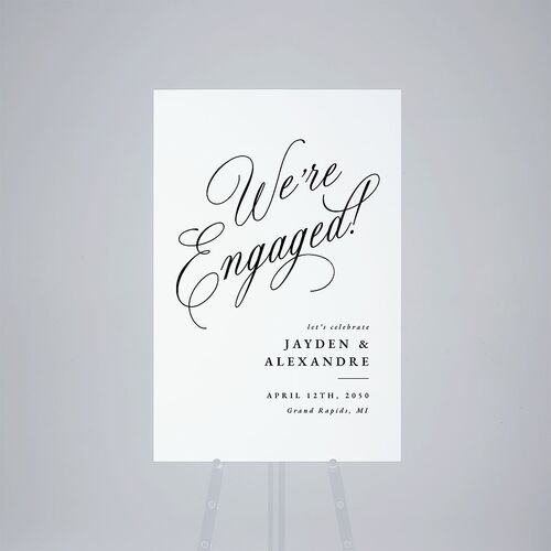 Elegant Engagement Party Calligraphy Standard Welcome Sign Large Champagne Standard Outdoor Corrugated L Welcome