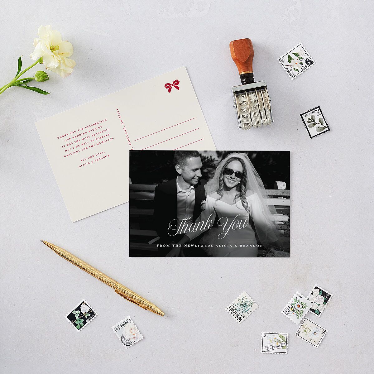 Warm Wishes Gallery Thank You Postcards Champagne