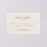 Simple Boho Flowers All-in-One Wedding Invitations Champagne Signature Light Both Recipient and Return Addresses No