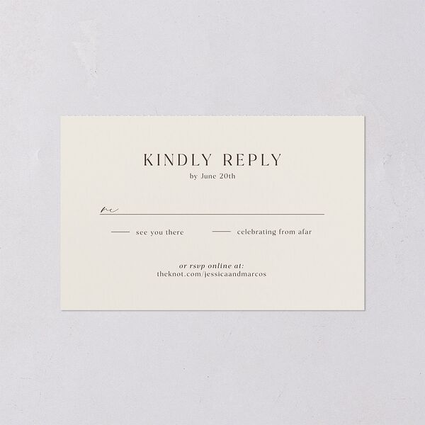 Simple Boho Flowers All-in-One Wedding Invitations Champagne Signature Light Both Recipient and Return Addresses No