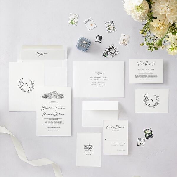 Rustic Setting Wedding Invitations Medieval Grey Signature Blank No Standard