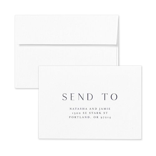 Simple Gallery Response Card Envelopes Midnight Navy White Return Address Signature Standard