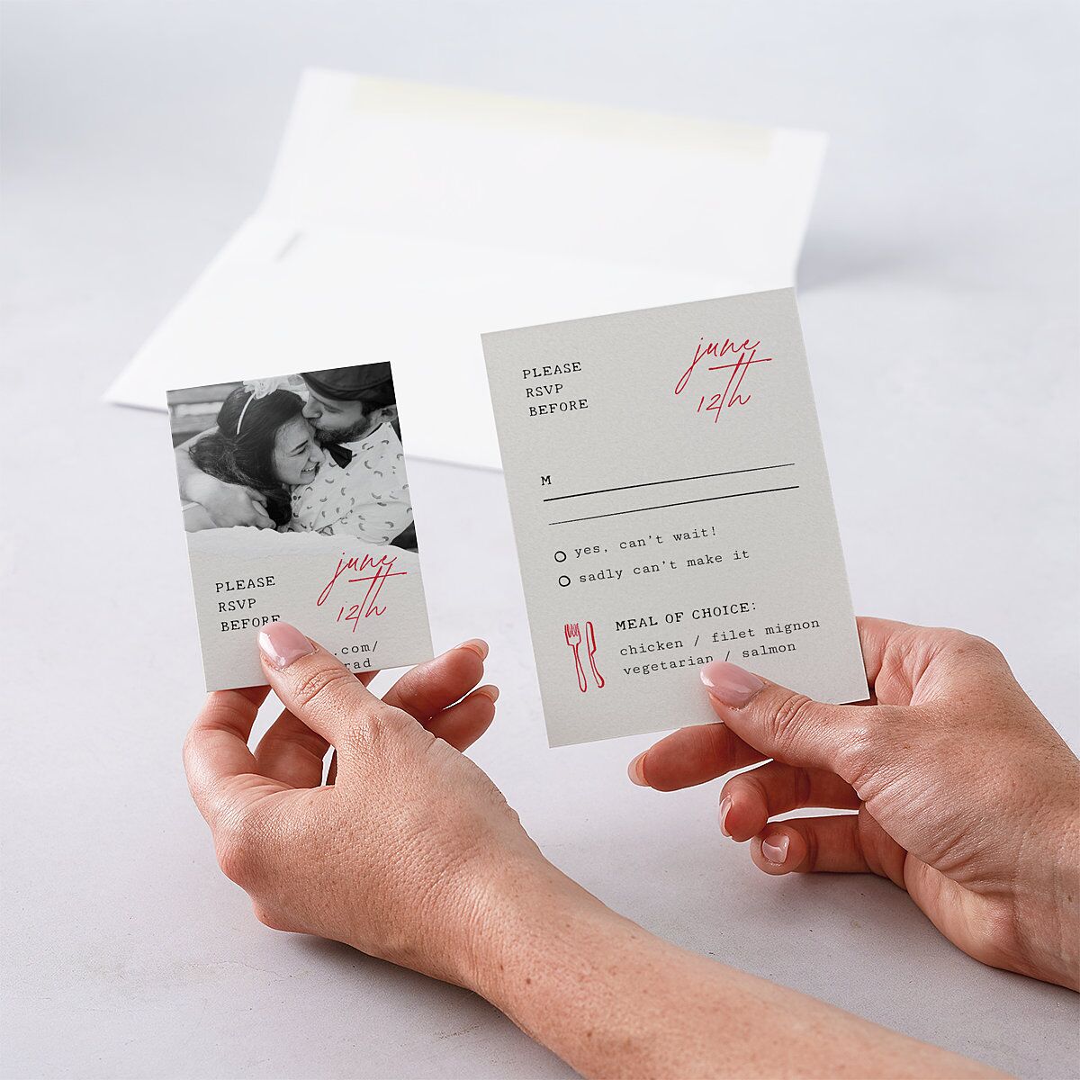DIY Crafty Photo QR Code RSVP Cards Ruby Signature Standard