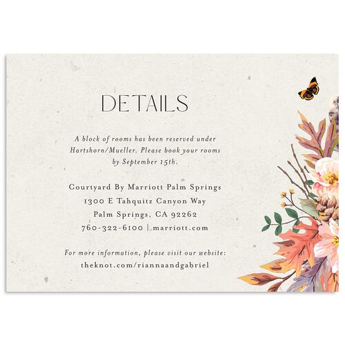 Bohemian Altar Wedding Event Detail Cards Fawn Signature Standard