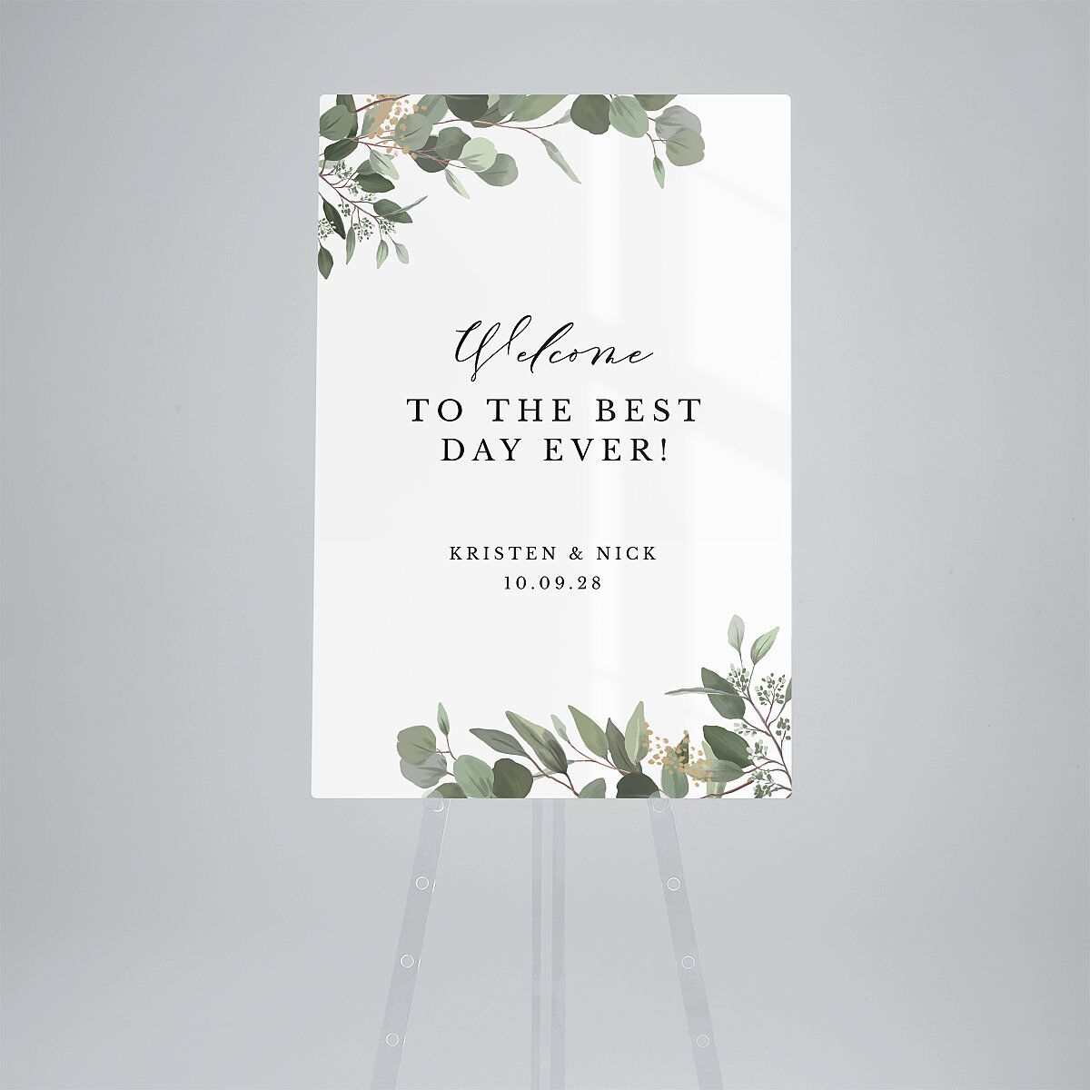 Eucalyptus Frame Acrylic Welcome Sign Large