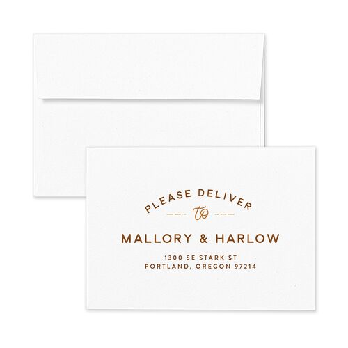 Western Denim Wedding Response Card Standard Envelopes White Champagne Return Address Signature Standard