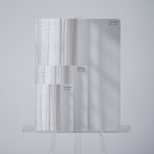 Timeless Floral Mirrored Acrylic Direction Sign Medium Dusty Blue Mirrored Acrylic M Direction Standard