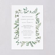 Delicate Greenery Wedding Invitations Pure White Signature Blank No Standard