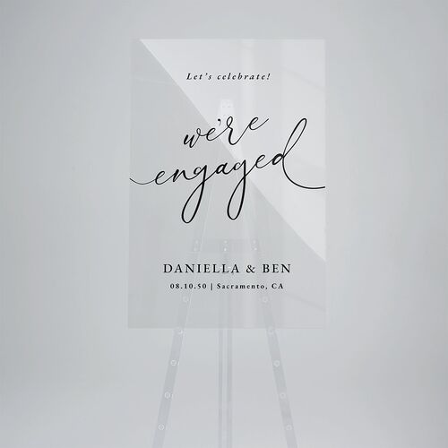 Classic Type Engagement Party Acrylic Welcome Signs Midnight Standard Acrylic L Welcome