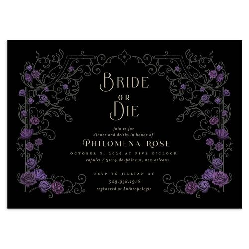 Gothic Gate Bridal Shower Invitations Plum Signature Blank Standard