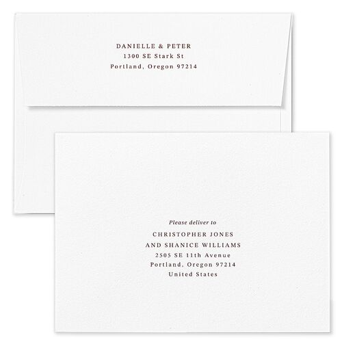 Photo Vow Save The Date Card Envelopes Blue Burgundy Recipient Address Signature Standard