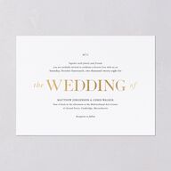 Classically Stated Wedding Invitations Pure White Gold No Signature Blank Standard