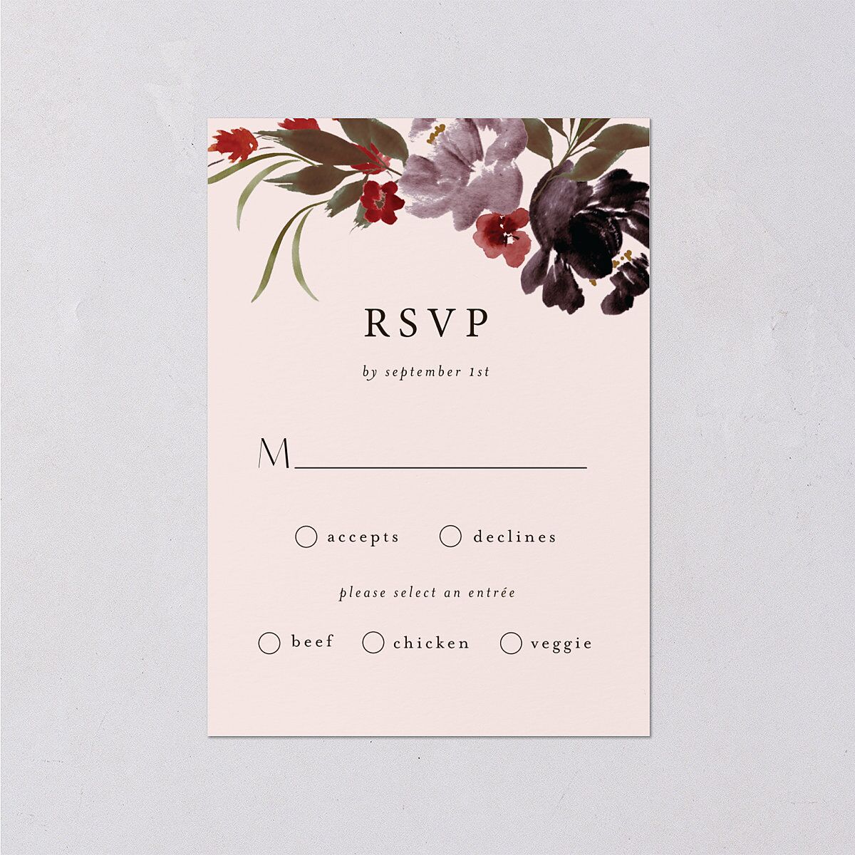 Autumn Romance Wedding Response Cards Chocolate Signature Standard