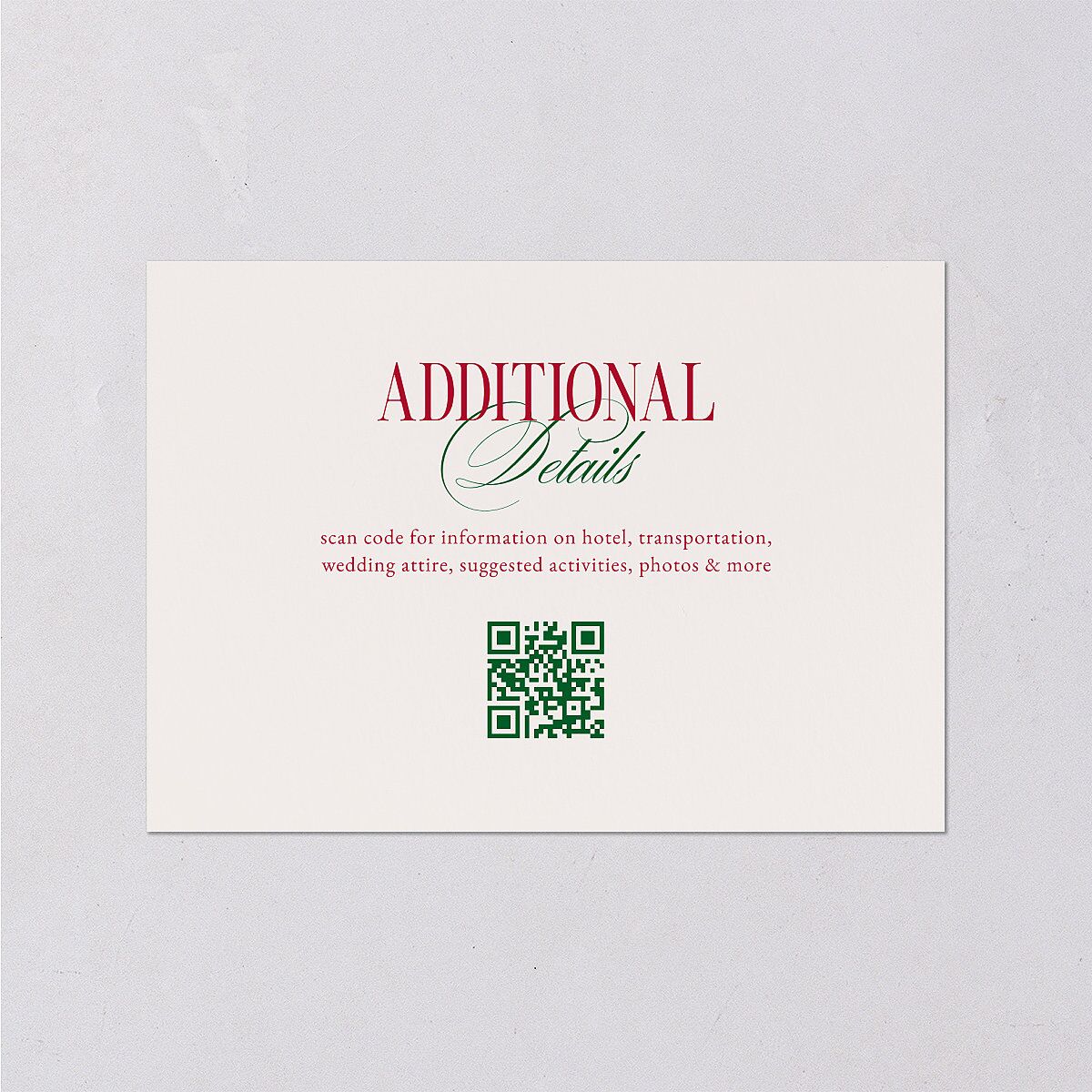 Elegant Vintage Christmas Itinerary Cards Jewel Red Signature Standard