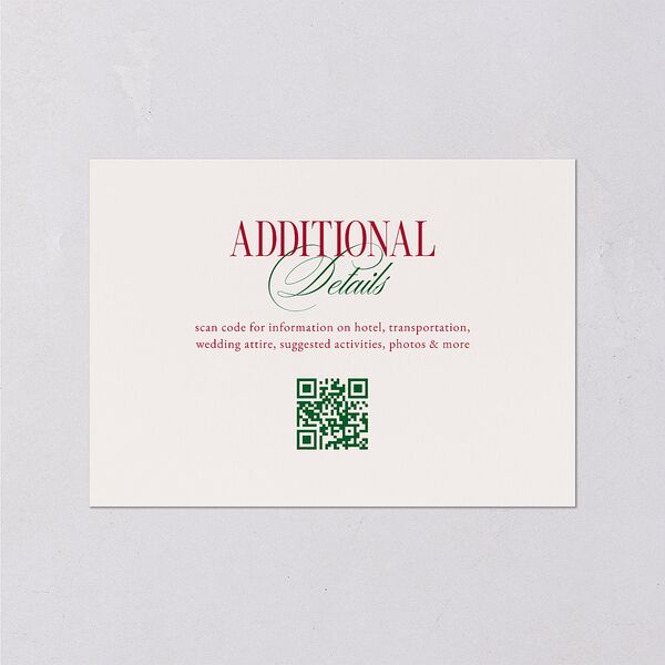 Elegant Vintage Christmas Itinerary Cards Jewel Red Signature Standard