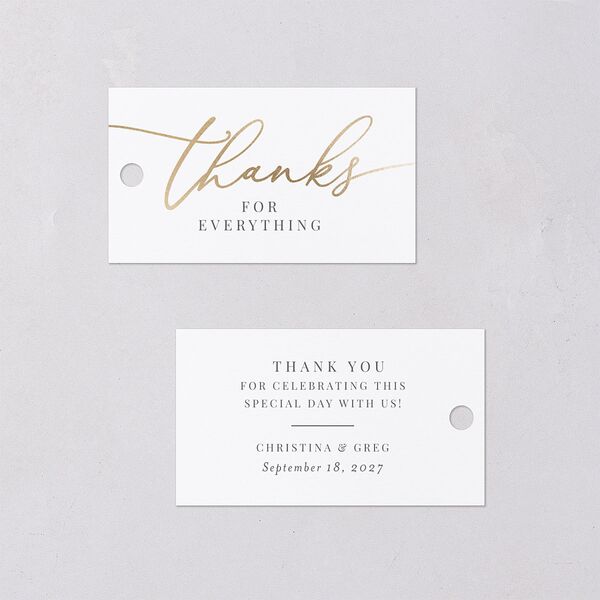 Romantic Calligraphy Foil Favor Gift Tags Gold Silver Signature