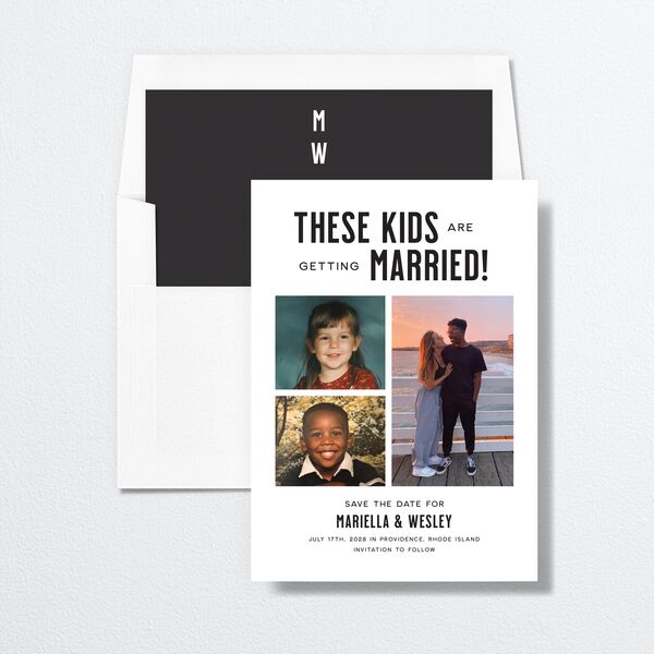 These Kids Save the Date Cards Pure White Signature smooth No