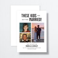 These Kids Save the Date Cards Pure White Signature smooth No