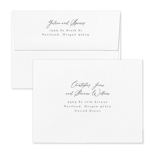 Moody Romance Thank You Card Envelopes Rose Terracotta Both Recipient and Return Addresses Signature Standard
