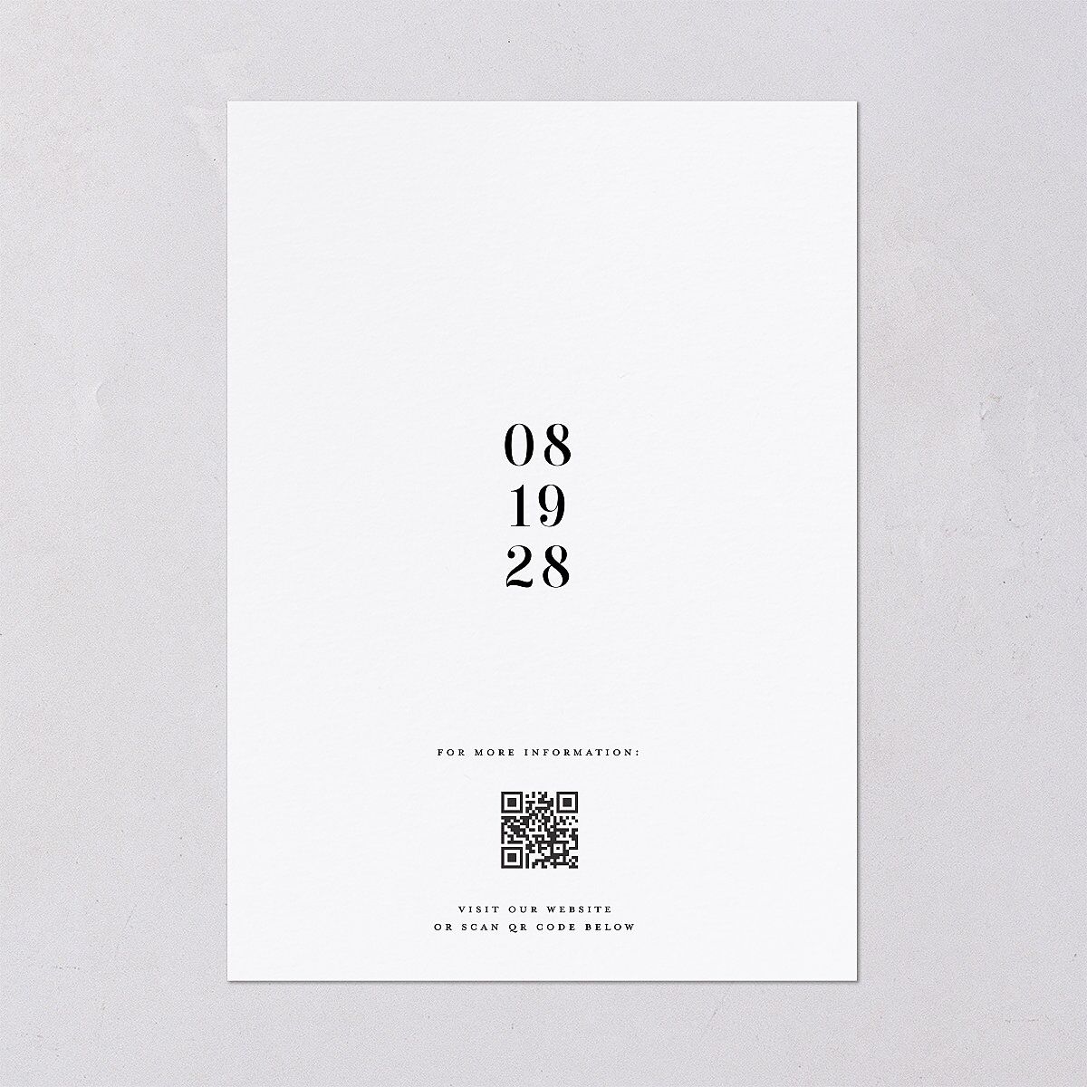 Portrait Gallery Save the Date Cards Pure White Signature smooth Blank No Standard