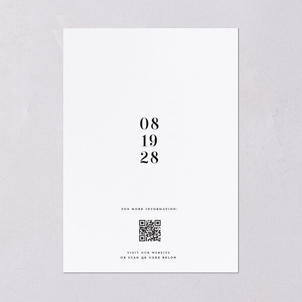 Portrait Gallery Save the Date Cards Pure White Signature smooth Blank No Standard