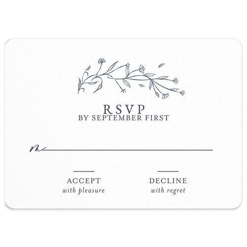 Natural Monogram Wedding Response Cards Midnight Navy Signature Rounded