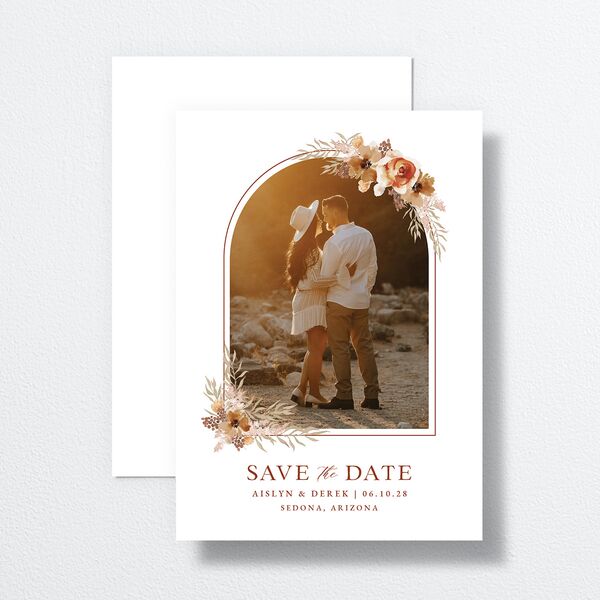 Boho Photo Save the Date Cards Copper Signature smooth No