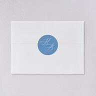 Watercolor Crest Wedding Stickers Cornflower Circle