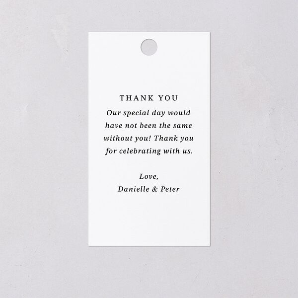 Photo Vow Favor Gift Tags Pure White Signature