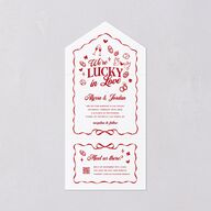Hand Drawn Las Vegas Hearts All-in-One Wedding Invitations Ruby Signature Light Both Recipient and Return Addresses No