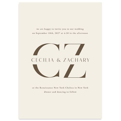 Simple Modern Monogram Wedding Invitations Falcon Signature Blank No Standard