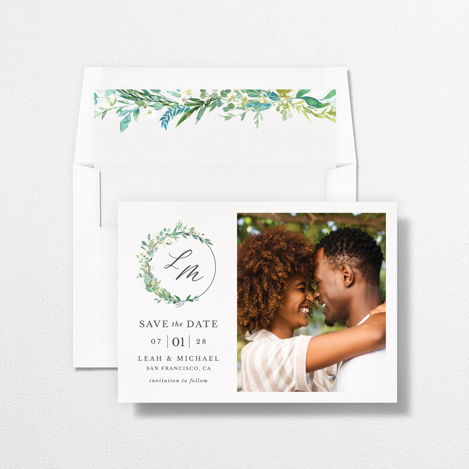 Leafy Monogram Hoop Envelope Liners — view 2