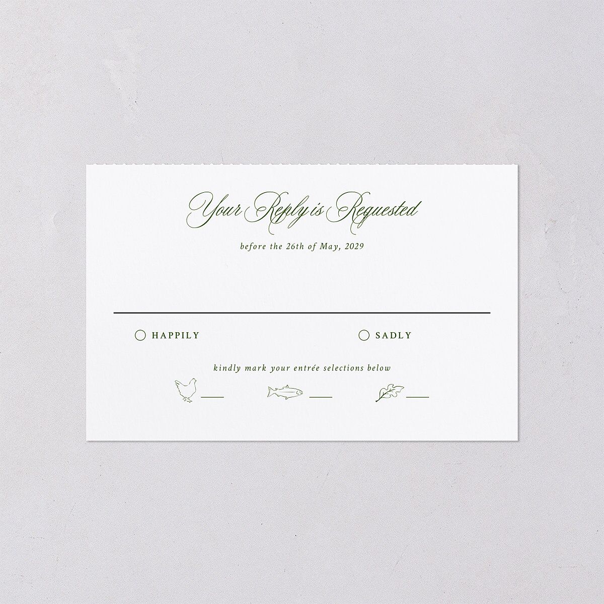 Your Own Classic Italian Venue All-in-One Wedding Invitations Dark Camo Signature Light Both Recipient and Return Addresses No