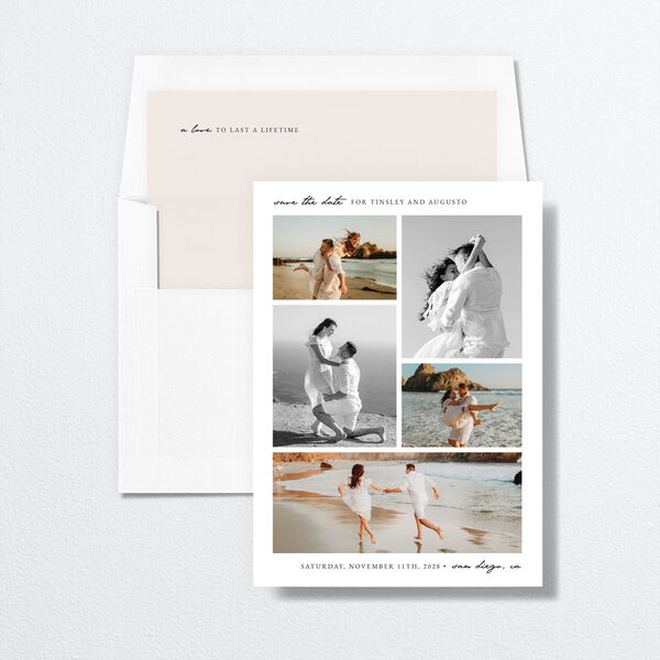 Romantic Gallery Save the Date Cards Pure White Signature smooth No