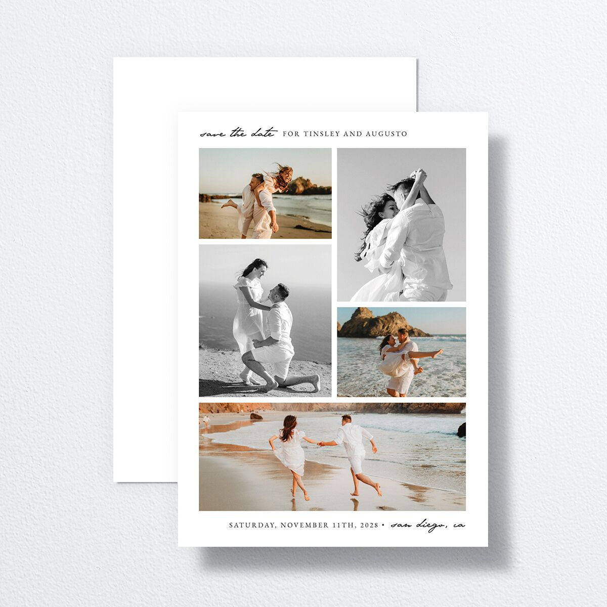 Romantic Gallery Save the Date Cards Pure White Signature smooth No
