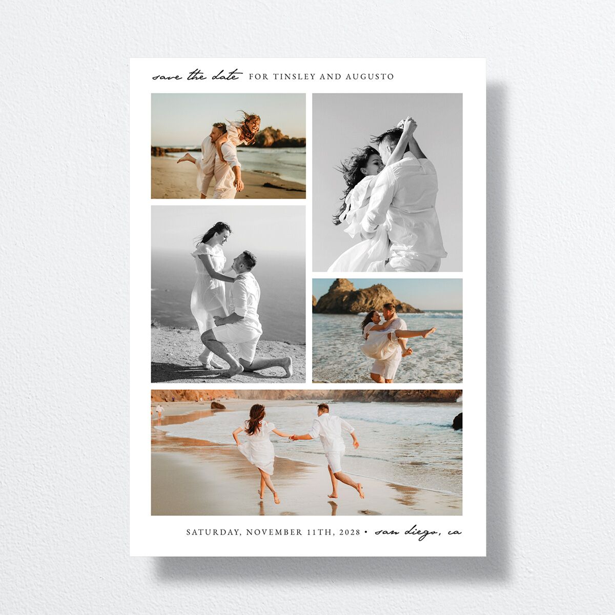 Romantic Gallery Save the Date Cards Pure White Signature smooth No