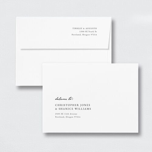 Romantic Gallery Save The Date Card Envelopes Pure White White Standard Both Recipient and Return Addresses