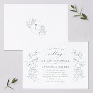 Floral Adornment Wedding Invitations Eucalyptus Signature Blank No Standard