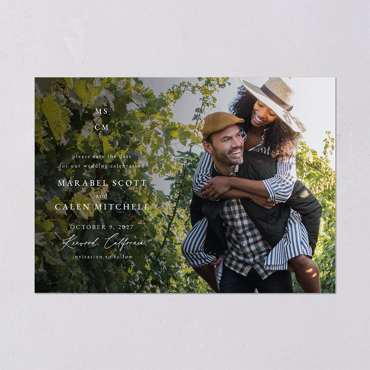 Romantic Vineyard Save the Date Cards Rust Signature smooth Blank No Standard