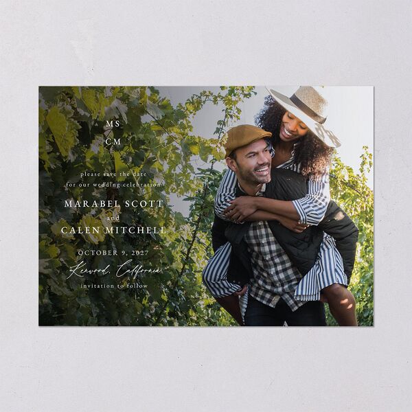 Romantic Vineyard Save the Date Cards Rust Signature smooth Blank No Standard