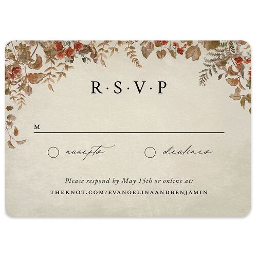 Mushroom Garden Fairytale Wedding Response Cards Midnight Signature Rounded
