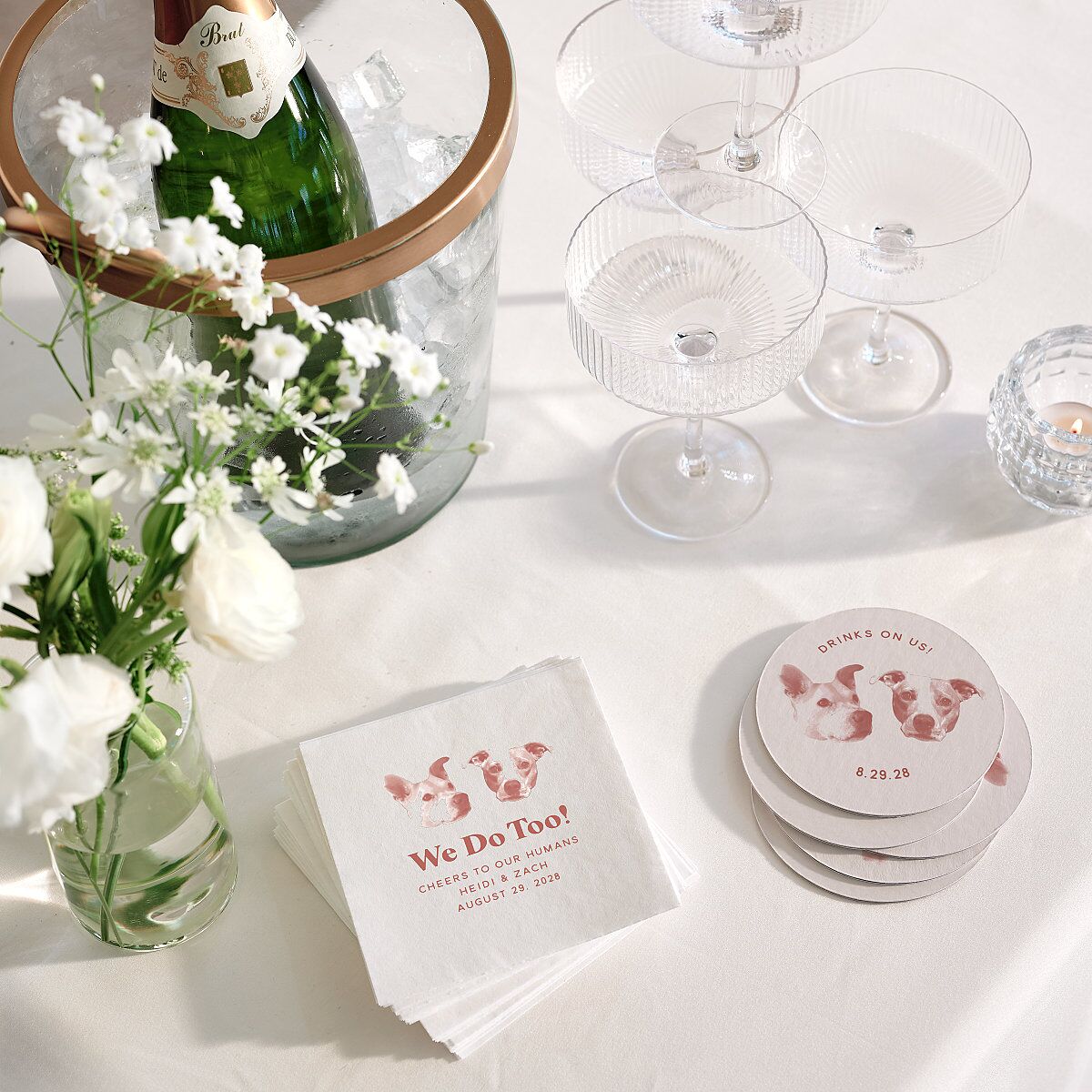 Custom Pet Portrait Cocktail Napkins Desert Rose Napkin Uncoined
