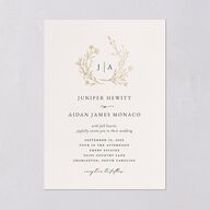 Gilded Monogram Wedding Invitations Gold Dark Camo Signature Blank No Standard