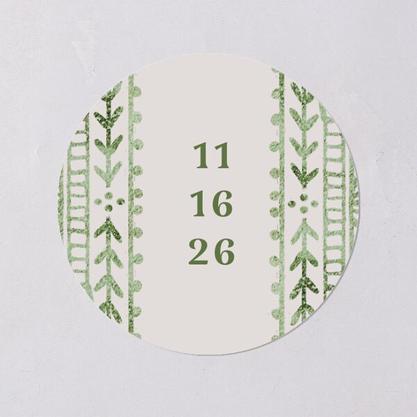 Indian Painted Henna Wedding Stickers Scottish Green Circle