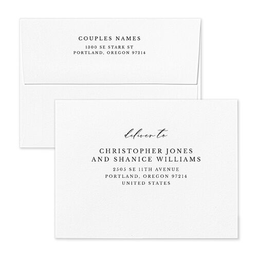 Eucalyptus Frame Thank You Card Envelopes Standard Pure White White Both Recipient and Return Addresses Signature