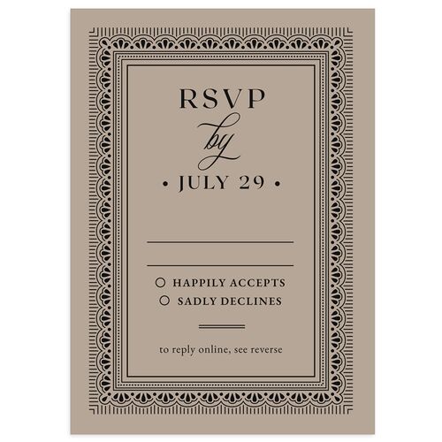 Antique Scallop Frame Wedding Response Cards Midnight Signature Standard