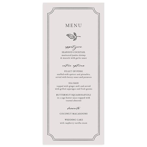 Vintage Botanical Sketch Menus Midnight Signature