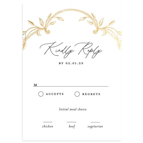 Heirloom Botanical Foil Wedding Response Cards Gold Midnight Signature Standard