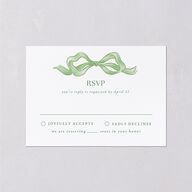 Vintage Bow Wedding Response Cards Jewel Green Signature Standard